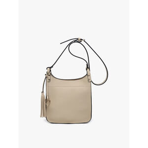 Lucinda Square Crossbody w/ Tassels-Greige